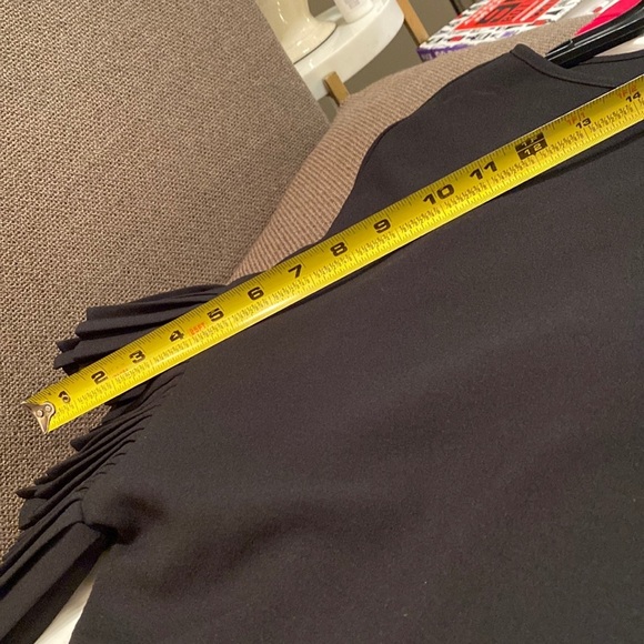 Cleo black pleated fancy sleeves black top shirt M​ - Picture 10 of 11